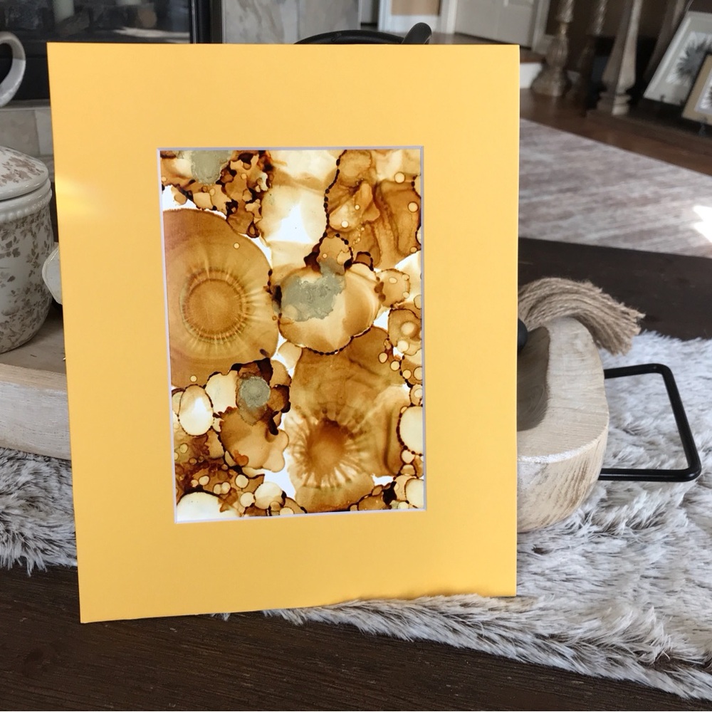Hand crafted yellow and gold Abstract painting